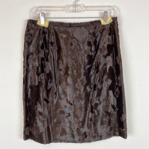 New Frontier Brown Fuzzy Mini Skirt - Picture 2 of 6
